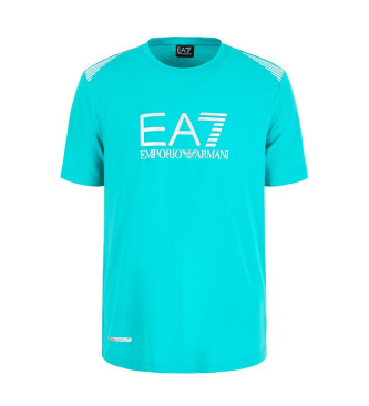 EA7 T-shirt 7 lignes bleu