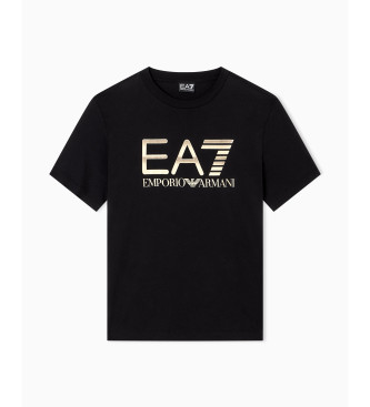 EA7 Maglietta nera con logo grande