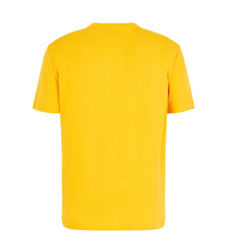 EA7 T-shirt bsica com logtipo amarelo