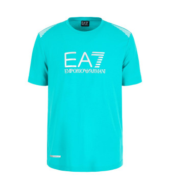EA7 T-shirt basic con logo blu