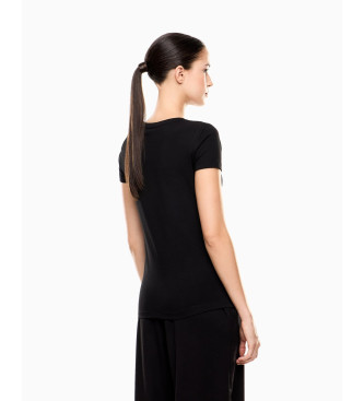 EA7 T-shirt com estampado Logo Series preto