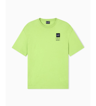 EA7 Logo Series green printed T-shirt