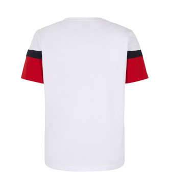 EA7 Hvid T-shirt med kontrastfarver
