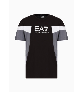 EA7 Czarna kontrastowa koszulka