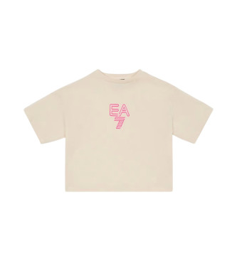 EA7 Camiseta de cuello redondo de algodn Visibility Girl beige