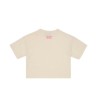 EA7 Camiseta de cuello redondo de algodn Visibility Girl beige