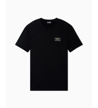EA7 Schwarzes T-Shirt mit Rundhalsausschnitt