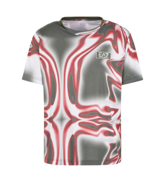 EA7 T-shirt girocollo Tennis Pro in tessuto tecnico VENTUS7 multicolore