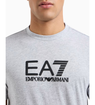 EA7 T-shirt com gola redonda Visibility em algodo cinzento