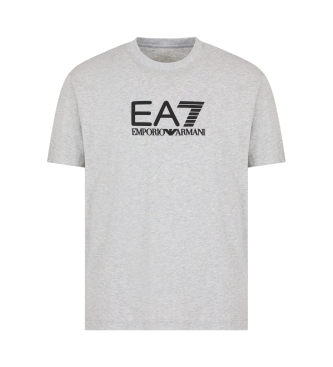 EA7 T-shirt girocollo in cotone grigio visibilit