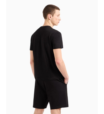 EA7 T-shirt girocollo in cotone nero Visibility