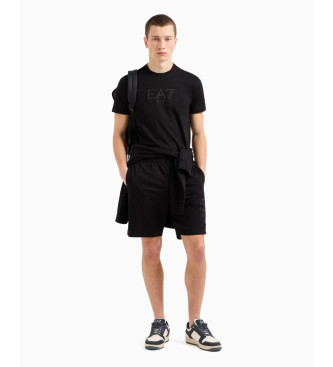 EA7 T-shirt girocollo in cotone nero Visibility