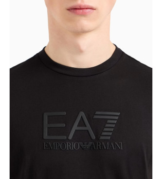 EA7 Visibility T-shirt met ronde hals in zwart katoen