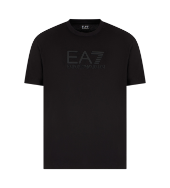 EA7 Visibility T-shirt med rund halsringning i svart bomull