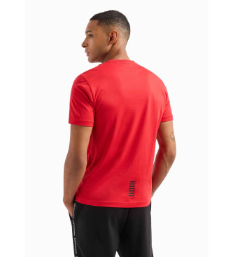 EA7 T-shirt  manches courtes Core Identity en coton Pima rouge