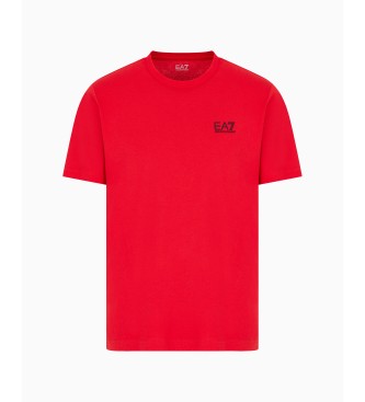 EA7 T-shirt  manches courtes Core Identity en coton Pima rouge