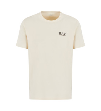 EA7 Slim fit beige t-shirt met korte mouwen