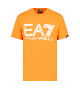 EA7 T-shirt standard con logo arancione