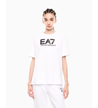 EA7 T-shirt de lantejoulas branca