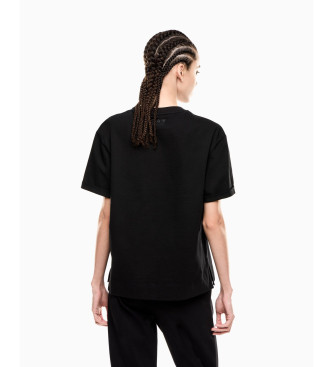 EA7 T-shirt de lantejoulas pretas