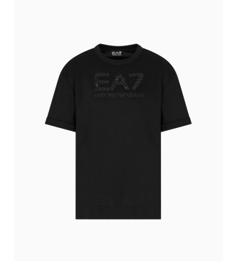 EA7 T-shirt de lantejoulas pretas