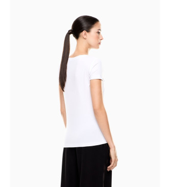 EA7 Maglietta con logo della serie bianca