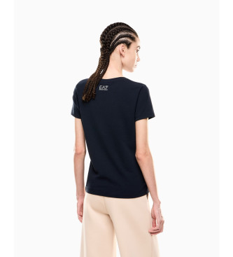 EA7 T-shirt Logo Series em algodo elstico azul-marinho