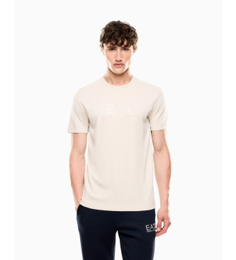 EA7 Gold Label beige viscose blend T-shirt