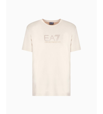 EA7 Gold Label beige viscose blend T-shirt
