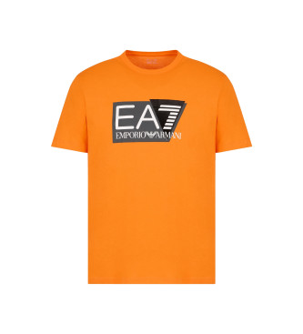 EA7 T-shirt arancione a maniche corte per visibilit