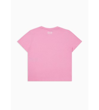 EA7 T-shirt e collant rosa brillante, neri
