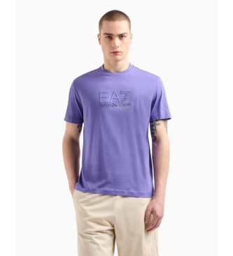 EA7 Visibility Crewneck T-Shirt i bomull, lila