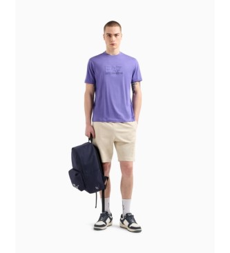 EA7 Visibility Crewneck T-Shirt i bomull, lila