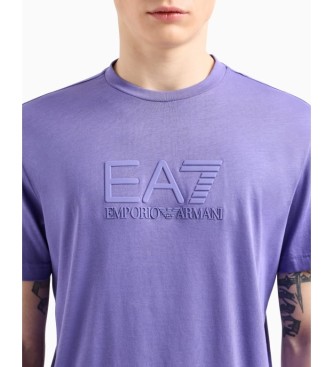 EA7 Visibility Crewneck T-Shirt i bomull, lila