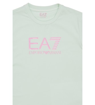 EA7 Glimmend turkoois T-shirt met korte mouwen