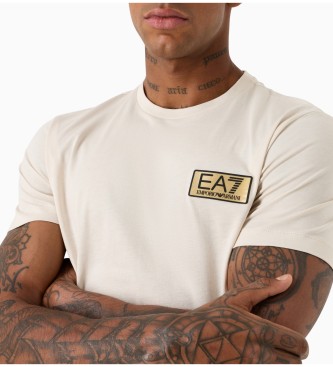 EA7 T-shirt bege dourada