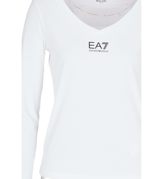 EA7 Skinnende langrmet T-shirt hvid