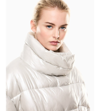 EA7 Casaco acolchoado com efeito perolado Precious off-white