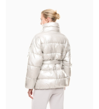 EA7 Casaco acolchoado com efeito perolado Precious off-white