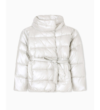 EA7 Casaco acolchoado com efeito perolado Precious off-white