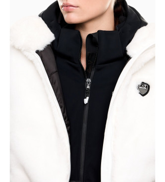 EA7 Ski-jack van witte bontstof