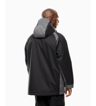 EA7 Lux Identity gr quiltet fleecejakke med htte