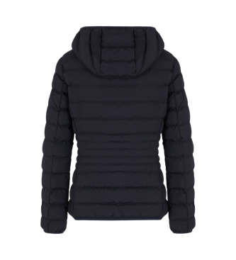 EA7 Steppjacke Core Lady aus recyceltem technischem Gewebe mit Kapuze  marineblau