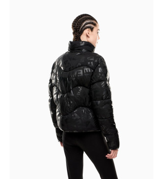 EA7 Casaco acolchoado com estampado de monograma preto a toda a volta