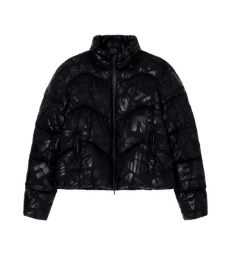 EA7 Casaco acolchoado com estampado de monograma preto a toda a volta