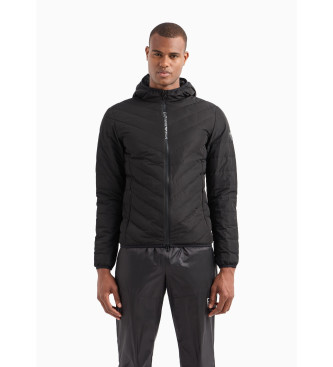 EA7 Chaqueta de plumas plegable con capucha Premium Shield negro