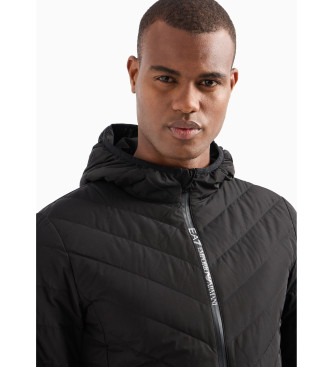 EA7 Chaqueta de plumas plegable con capucha Premium Shield negro