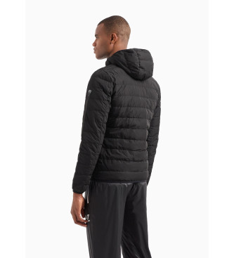 EA7 Premium Shield Folded Down Jacket med htte, sort