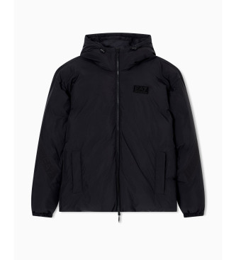 EA7 Quiltad jacka i tekniskt tyg med huva svart