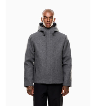 EA7 Casaco em tecido de mistura de l cinzenta